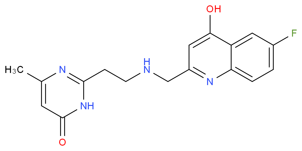2-(2-{[(6-fluoro-4-hydroxyquinolin-2-yl)methyl]amino}ethyl)-6-methylpyrimidin-4(3H)-one_分子结构_CAS_)