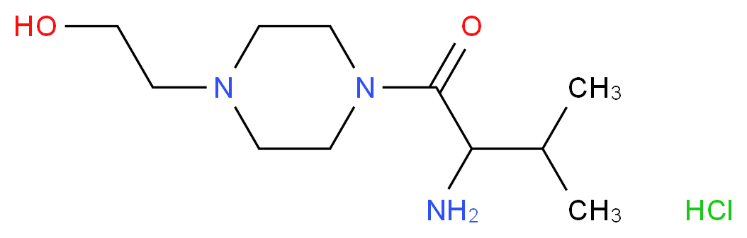 2-Amino-1-[4-(2-hydroxyethyl)-1-piperazinyl]-3-methyl-1-butanone hydrochloride_分子结构_CAS_)