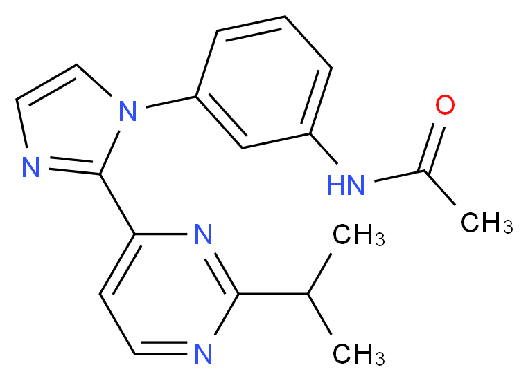 N-{3-[2-(2-isopropylpyrimidin-4-yl)-1H-imidazol-1-yl]phenyl}acetamide_分子结构_CAS_)