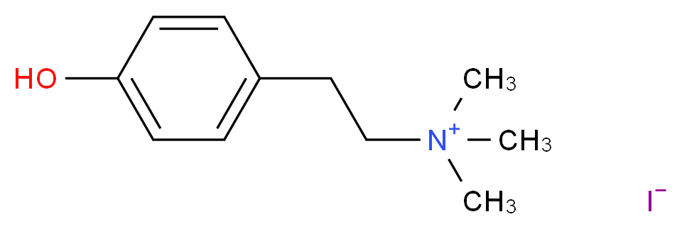 [2-(4-hydroxyphenyl)ethyl]trimethylazanium iodide_分子结构_CAS_6656-13-9