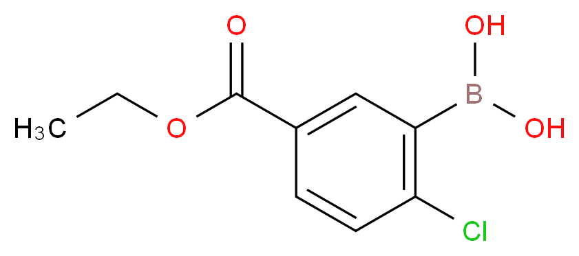 2-Chloro-5-(ethoxycarbonyl)benzeneboronic acid 98%_分子结构_CAS_913835-93-5)