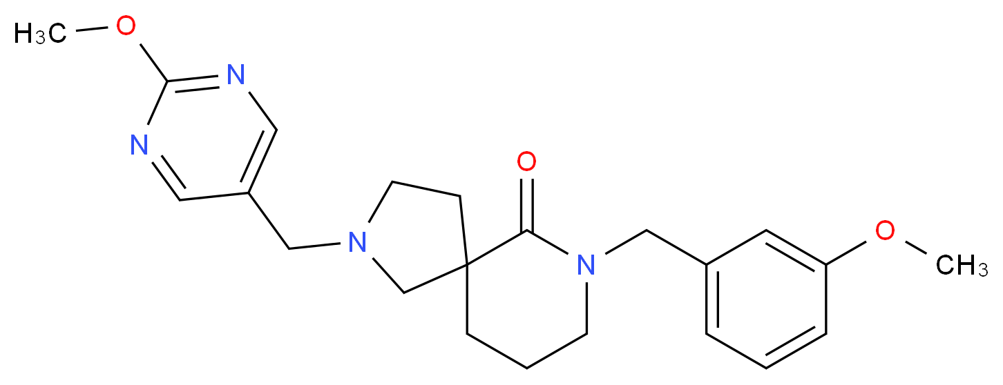 7-(3-methoxybenzyl)-2-[(2-methoxy-5-pyrimidinyl)methyl]-2,7-diazaspiro[4.5]decan-6-one_分子结构_CAS_)