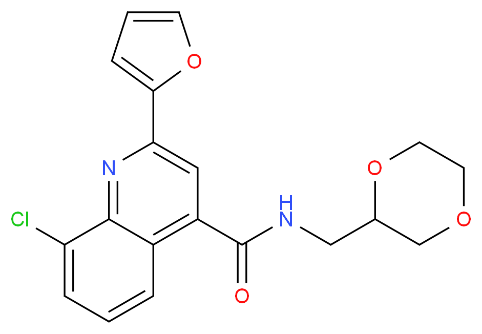 8-chloro-N-(1,4-dioxan-2-ylmethyl)-2-(2-furyl)-4-quinolinecarboxamide_分子结构_CAS_)