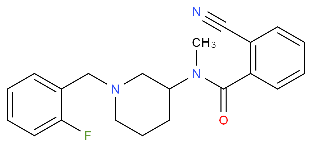 2-cyano-N-[1-(2-fluorobenzyl)-3-piperidinyl]-N-methylbenzamide_分子结构_CAS_)