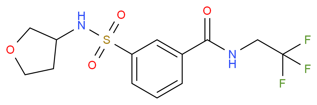 3-[(tetrahydrofuran-3-ylamino)sulfonyl]-N-(2,2,2-trifluoroethyl)benzamide_分子结构_CAS_)