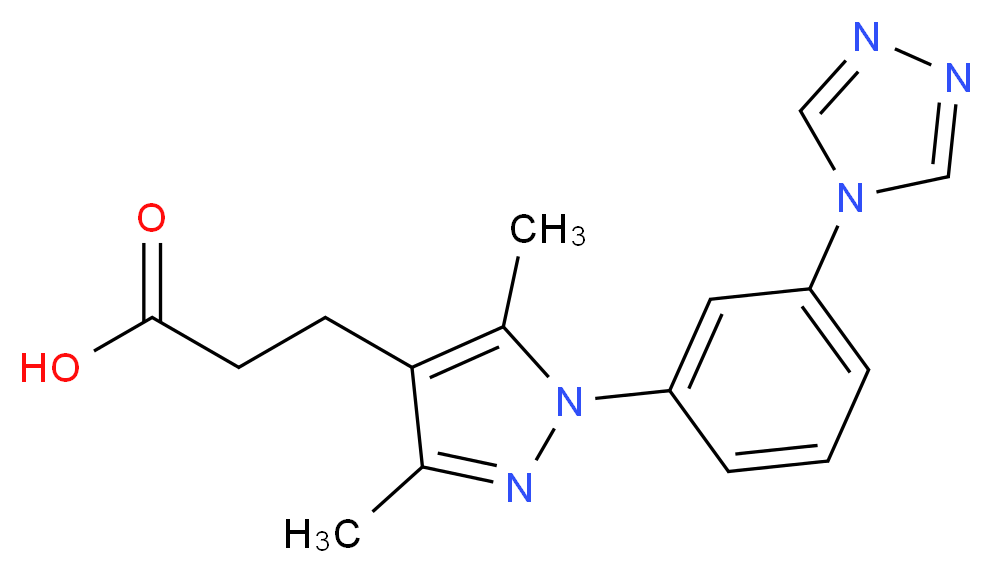 3-{3,5-dimethyl-1-[3-(4H-1,2,4-triazol-4-yl)phenyl]-1H-pyrazol-4-yl}propanoic acid_分子结构_CAS_)