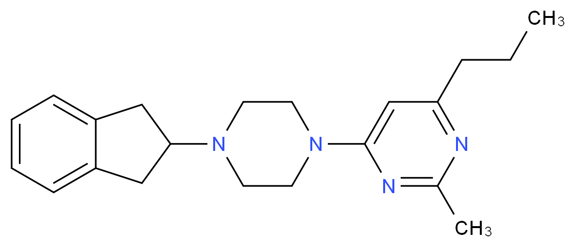 4-[4-(2,3-dihydro-1H-inden-2-yl)piperazin-1-yl]-2-methyl-6-propylpyrimidine_分子结构_CAS_)