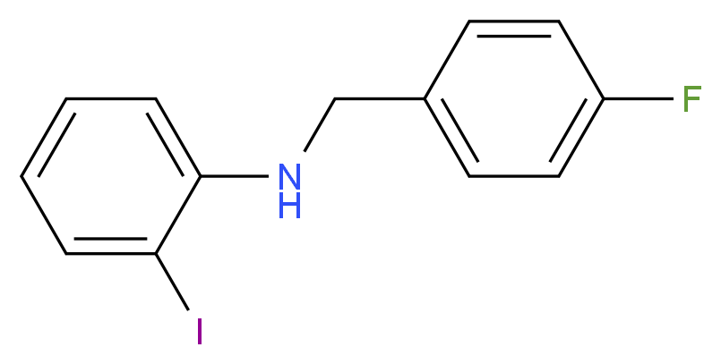 N-[(4-fluorophenyl)methyl]-2-iodoaniline_分子结构_CAS_1040308-57-3