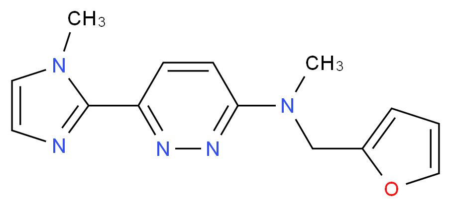 N-(2-furylmethyl)-N-methyl-6-(1-methyl-1H-imidazol-2-yl)pyridazin-3-amine_分子结构_CAS_)