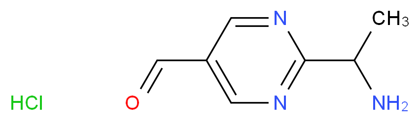 2-(1-aminoethyl)pyrimidine-5-carbaldehyde hydrochloride_分子结构_CAS_1196151-38-8)