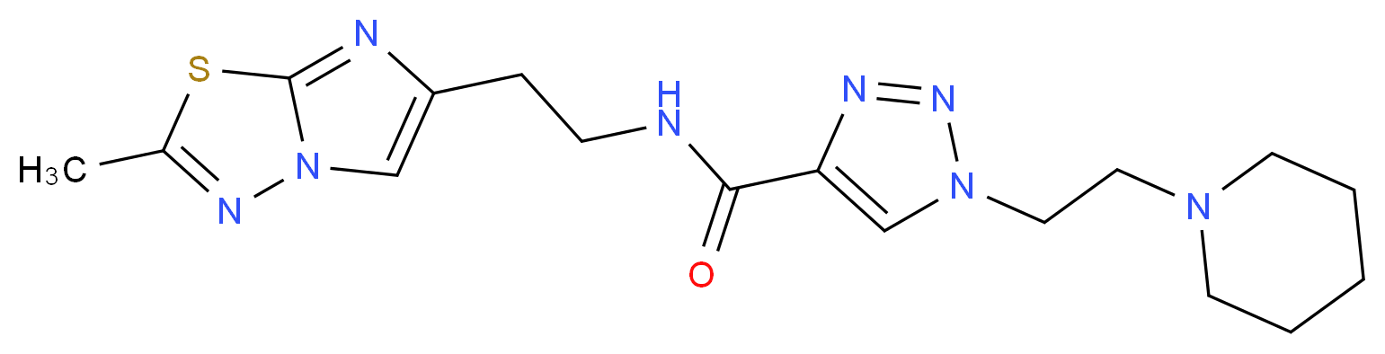 N-[2-(2-methylimidazo[2,1-b][1,3,4]thiadiazol-6-yl)ethyl]-1-[2-(1-piperidinyl)ethyl]-1H-1,2,3-triazole-4-carboxamide_分子结构_CAS_)