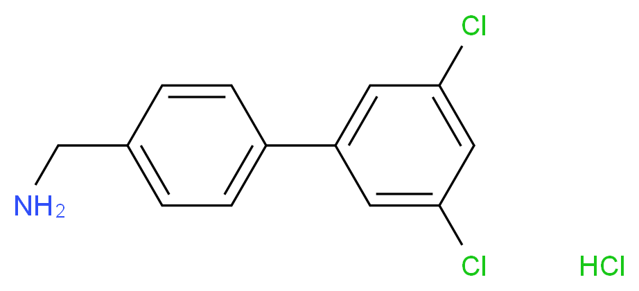 [4-(3,5-Dichlorophenyl)phenyl]methylamine Hydrochloride_分子结构_CAS_518357-39-6)