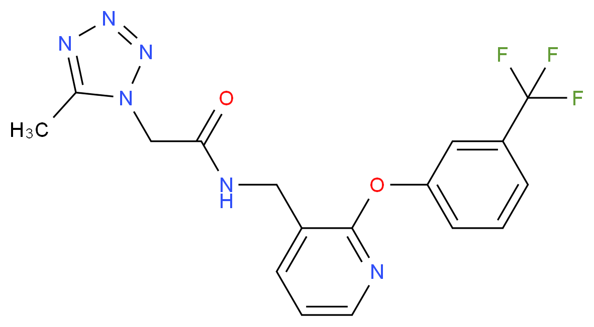 2-(5-methyl-1H-tetrazol-1-yl)-N-({2-[3-(trifluoromethyl)phenoxy]pyridin-3-yl}methyl)acetamide_分子结构_CAS_)