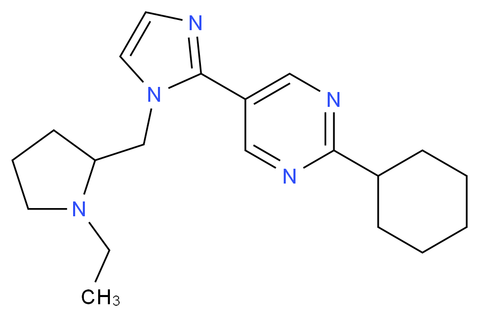 2-cyclohexyl-5-{1-[(1-ethylpyrrolidin-2-yl)methyl]-1H-imidazol-2-yl}pyrimidine_分子结构_CAS_)