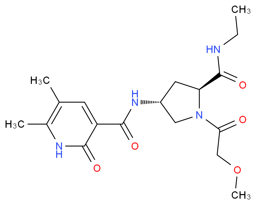 N-[(3R,5S)-5-[(ethylamino)carbonyl]-1-(methoxyacetyl)pyrrolidin-3-yl]-5,6-dimethyl-2-oxo-1,2-dihydropyridine-3-carboxamide (non-preferred name)_分子结构_CAS_)