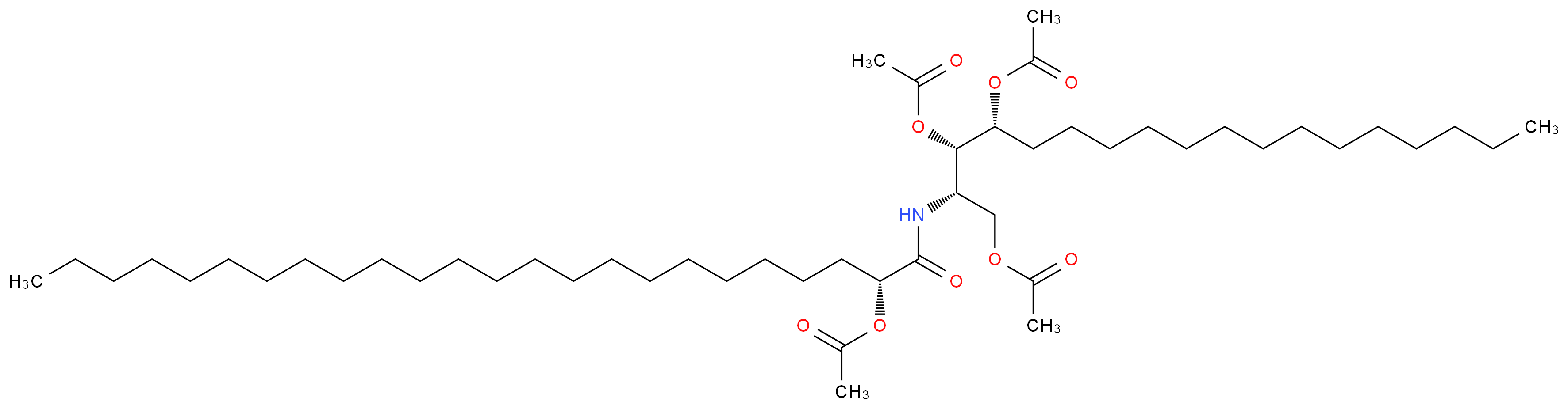 2-(2'-Hydroxytetracosanoylamino)-
octadecane-1,3,4-triol tetraacetate_分子结构_CAS_340702-68-3)