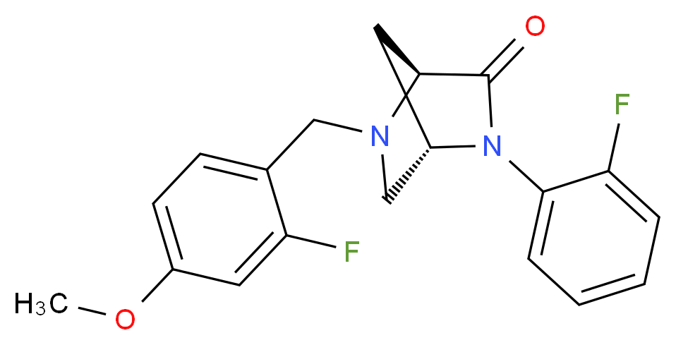(1S*,4S*)-5-(2-fluoro-4-methoxybenzyl)-2-(2-fluorophenyl)-2,5-diazabicyclo[2.2.1]heptan-3-one_分子结构_CAS_)