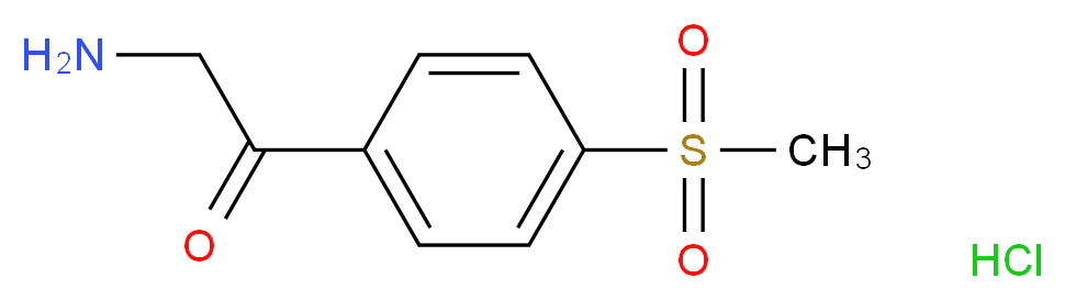 2-Amino-1-[4-(methylsulfonyl)phenyl]-1-ethanone hydrochloride_分子结构_CAS_102871-96-5)