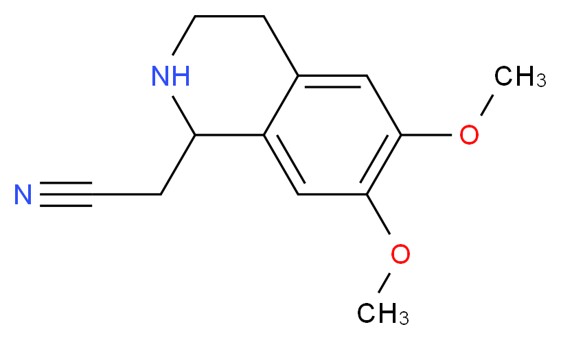 2-(6,7-dimethoxy-1,2,3,4-tetrahydroisoquinolin-1-yl)acetonitrile_分子结构_CAS_52244-06-1