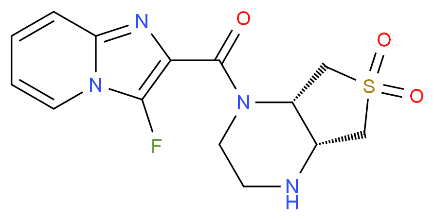 (4aR*,7aS*)-1-[(3-fluoroimidazo[1,2-a]pyridin-2-yl)carbonyl]octahydrothieno[3,4-b]pyrazine 6,6-dioxide_分子结构_CAS_)