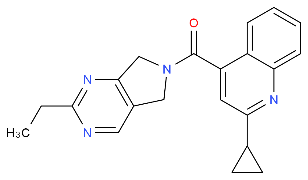 2-cyclopropyl-4-[(2-ethyl-5,7-dihydro-6H-pyrrolo[3,4-d]pyrimidin-6-yl)carbonyl]quinoline_分子结构_CAS_)