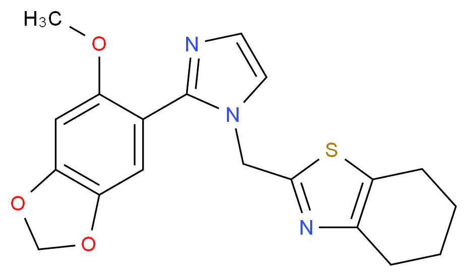 2-{[2-(6-methoxy-1,3-benzodioxol-5-yl)-1H-imidazol-1-yl]methyl}-4,5,6,7-tetrahydro-1,3-benzothiazole_分子结构_CAS_)