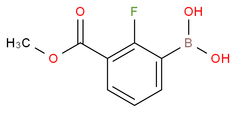 2-FLUORO-3-METHOXYCARBONYLPHENYLBORONIC ACID_分子结构_CAS_)