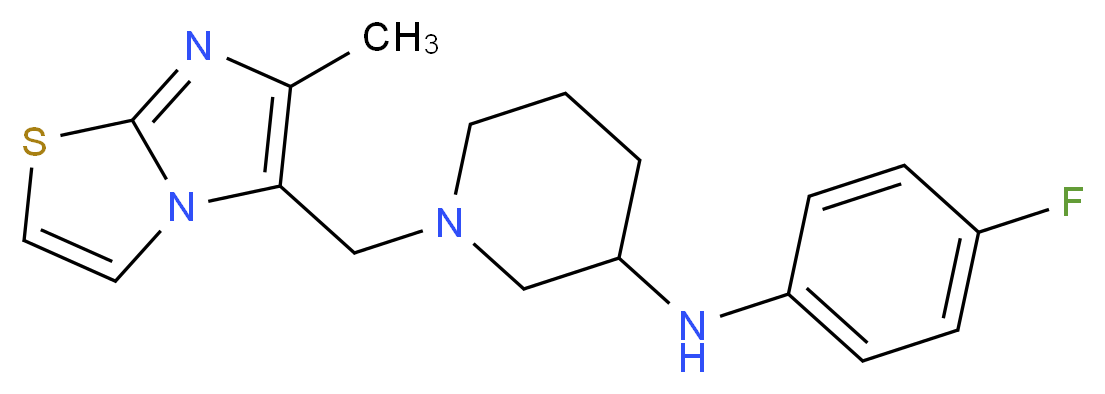 N-(4-fluorophenyl)-1-[(6-methylimidazo[2,1-b][1,3]thiazol-5-yl)methyl]-3-piperidinamine_分子结构_CAS_)