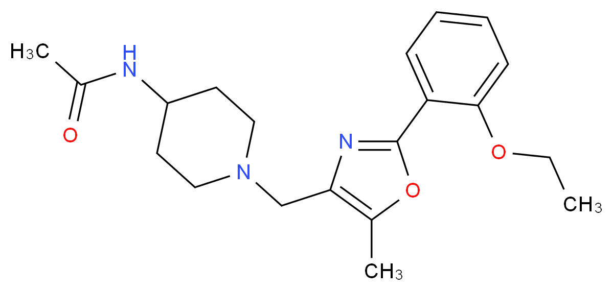 N-(1-{[2-(2-ethoxyphenyl)-5-methyl-1,3-oxazol-4-yl]methyl}piperidin-4-yl)acetamide_分子结构_CAS_)