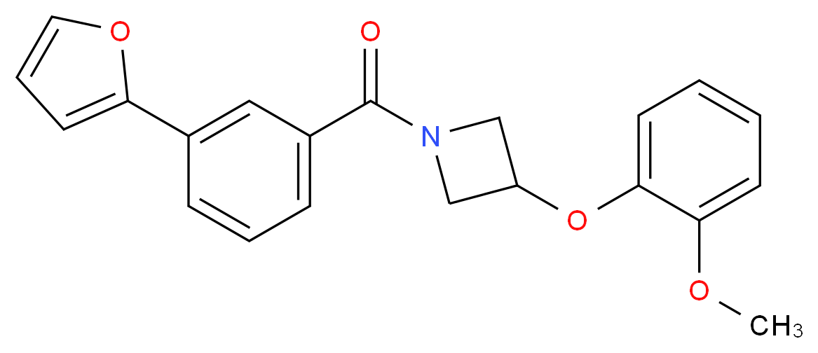 1-[3-(2-furyl)benzoyl]-3-(2-methoxyphenoxy)azetidine_分子结构_CAS_)