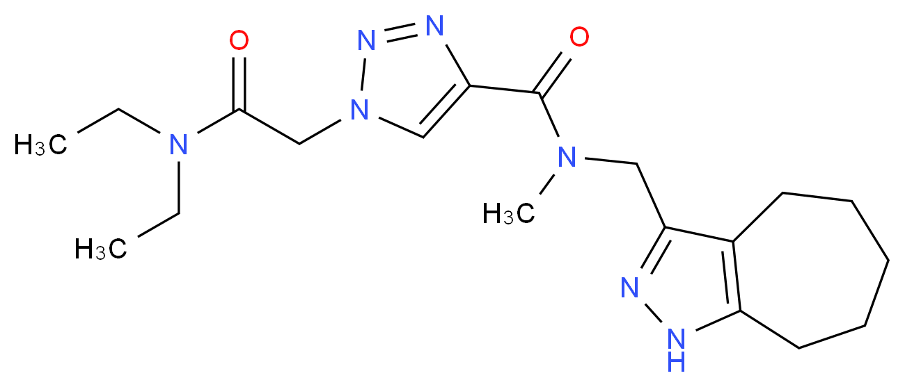 1-[2-(diethylamino)-2-oxoethyl]-N-(1,4,5,6,7,8-hexahydrocyclohepta[c]pyrazol-3-ylmethyl)-N-methyl-1H-1,2,3-triazole-4-carboxamide_分子结构_CAS_)
