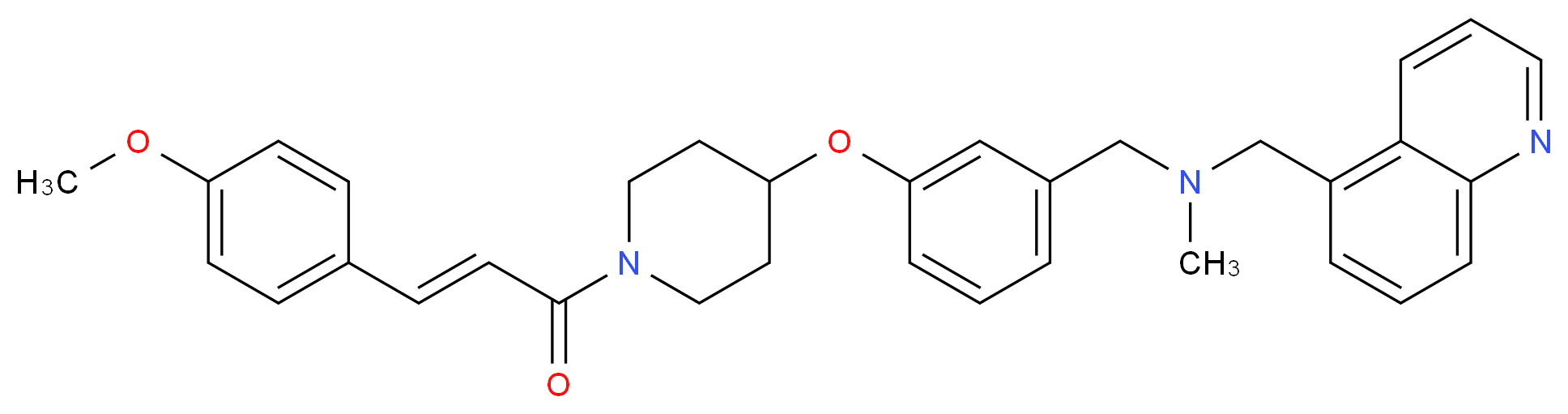 1-[3-({1-[(2E)-3-(4-methoxyphenyl)-2-propenoyl]-4-piperidinyl}oxy)phenyl]-N-methyl-N-(5-quinolinylmethyl)methanamine_分子结构_CAS_)