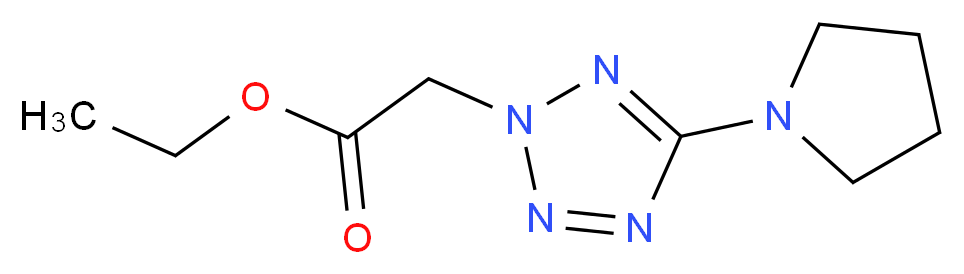ethyl 2-(5-tetrahydro-1H-pyrrol-1-yl-2H-1,2,3,4-tetraazol-2-yl)acetate_分子结构_CAS_175205-06-8)