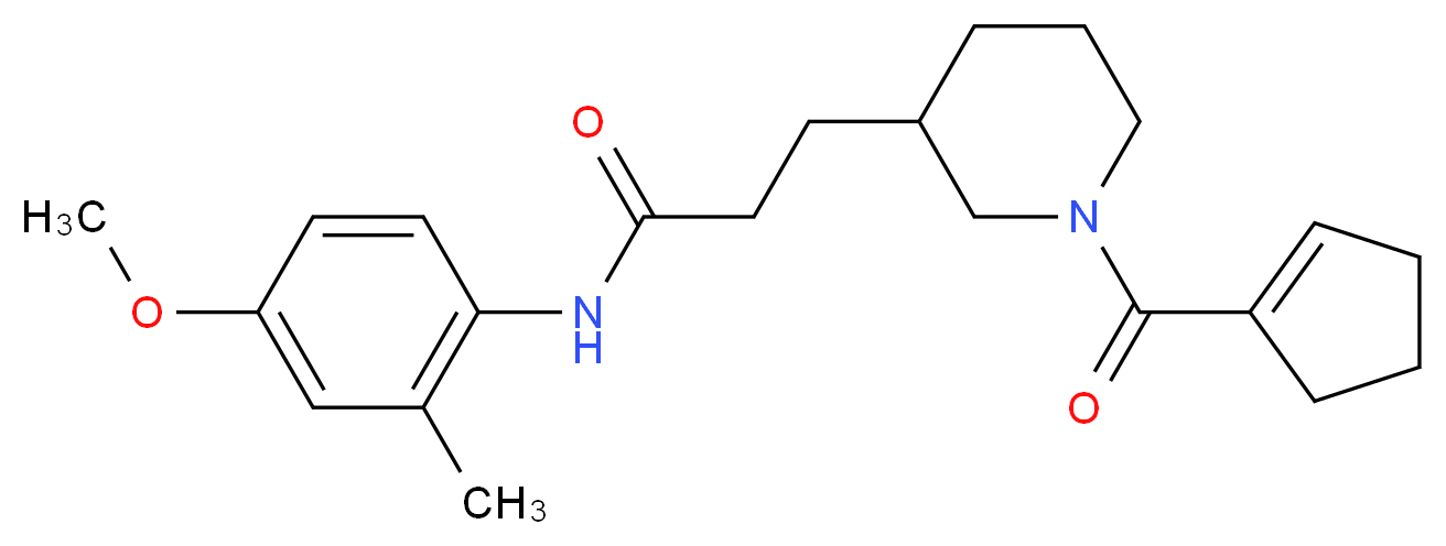 3-[1-(1-cyclopenten-1-ylcarbonyl)-3-piperidinyl]-N-(4-methoxy-2-methylphenyl)propanamide_分子结构_CAS_)
