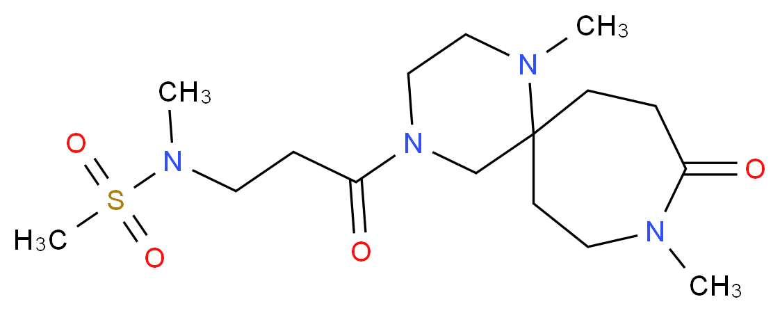 N-[3-(1,9-dimethyl-10-oxo-1,4,9-triazaspiro[5.6]dodec-4-yl)-3-oxopropyl]-N-methylmethanesulfonamide (non-preferred name)_分子结构_CAS_)