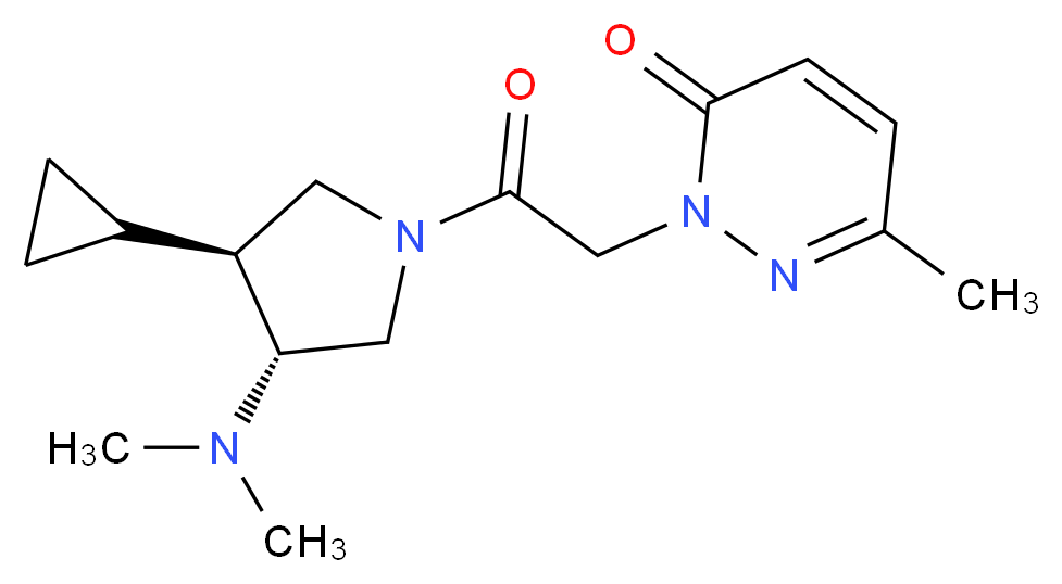 2-{2-[(3S*,4R*)-3-cyclopropyl-4-(dimethylamino)-1-pyrrolidinyl]-2-oxoethyl}-6-methyl-3(2H)-pyridazinone_分子结构_CAS_)