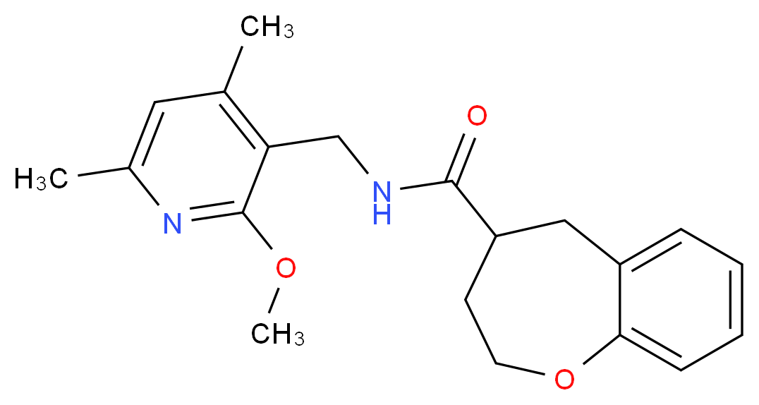 N-[(2-methoxy-4,6-dimethylpyridin-3-yl)methyl]-2,3,4,5-tetrahydro-1-benzoxepine-4-carboxamide_分子结构_CAS_)