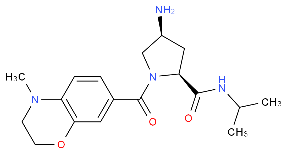 (4S)-4-amino-N-isopropyl-1-[(4-methyl-3,4-dihydro-2H-1,4-benzoxazin-7-yl)carbonyl]-L-prolinamide_分子结构_CAS_)