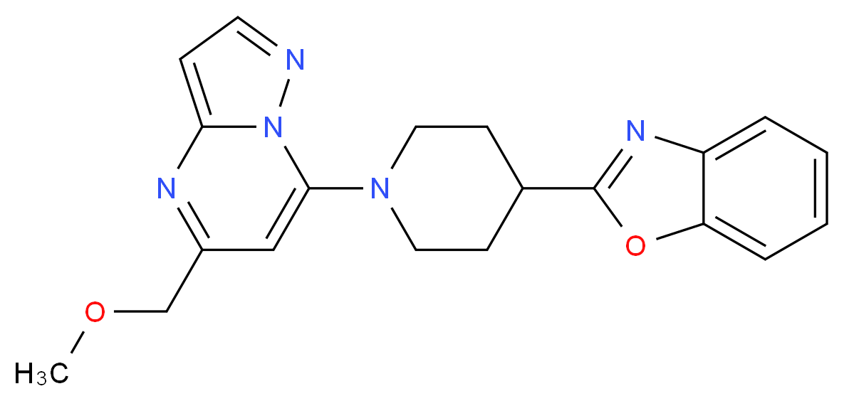7-[4-(1,3-benzoxazol-2-yl)-1-piperidinyl]-5-(methoxymethyl)pyrazolo[1,5-a]pyrimidine_分子结构_CAS_)