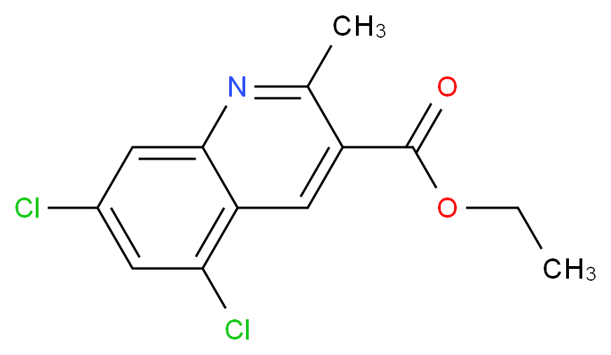 5,7-DICHLORO-2-METHYLQUINOLINE-3-CARBOXYLIC ACID ETHYL ESTER_分子结构_CAS_948293-72-9)