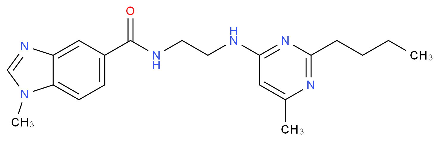 N-{2-[(2-butyl-6-methylpyrimidin-4-yl)amino]ethyl}-1-methyl-1H-benzimidazole-5-carboxamide_分子结构_CAS_)