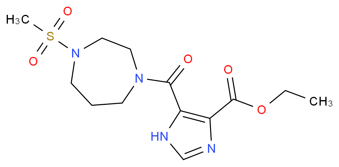 ethyl 5-{[4-(methylsulfonyl)-1,4-diazepan-1-yl]carbonyl}-1H-imidazole-4-carboxylate_分子结构_CAS_)