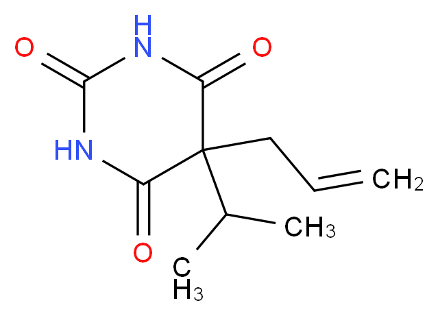 5-(prop-2-en-1-yl)-5-(propan-2-yl)-1,3-diazinane-2,4,6-trione_分子结构_CAS_77-02-1