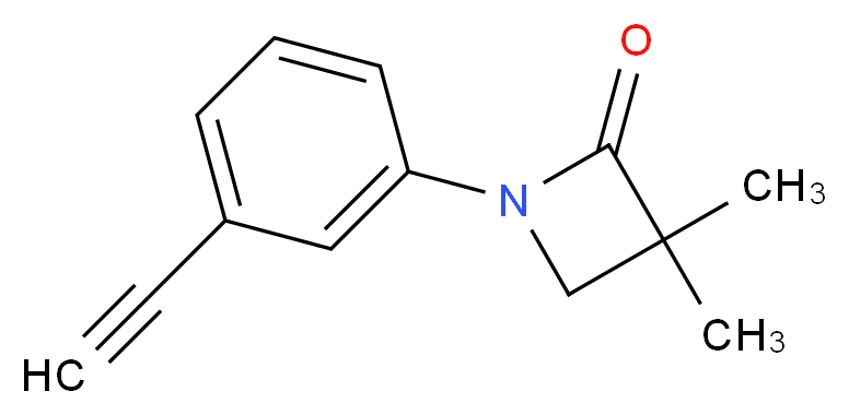 1-(3-Ethynylphenyl)-3,3-dimethyl-2-azetanone_分子结构_CAS_886361-64-4)