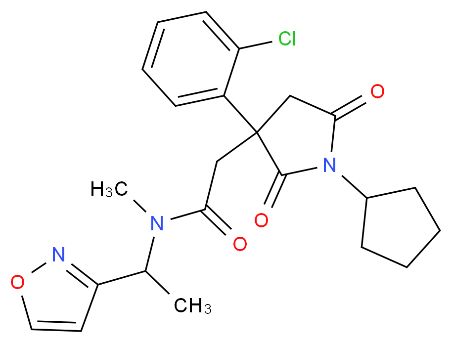 2-[3-(2-chlorophenyl)-1-cyclopentyl-2,5-dioxo-3-pyrrolidinyl]-N-[1-(3-isoxazolyl)ethyl]-N-methylacetamide_分子结构_CAS_)