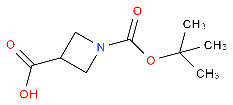 1-[(tert-butoxy)carbonyl]azetidine-3-carboxylic acid_分子结构_CAS_142253-55-2