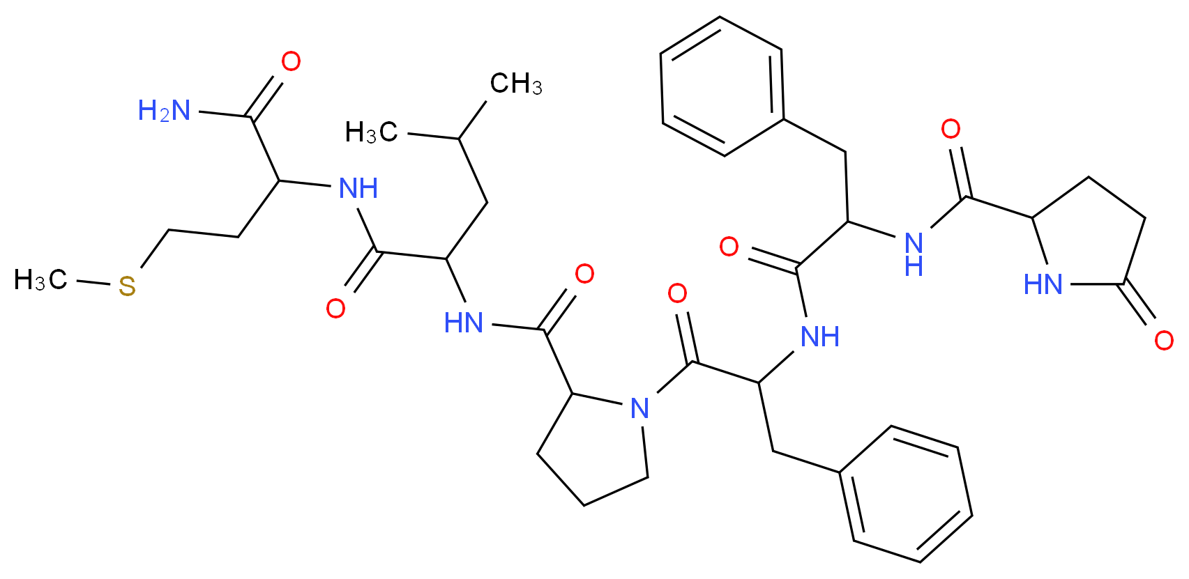 [pGlu6, Pro9]-Substance P fragment 6-11_分子结构_CAS_79775-19-2)