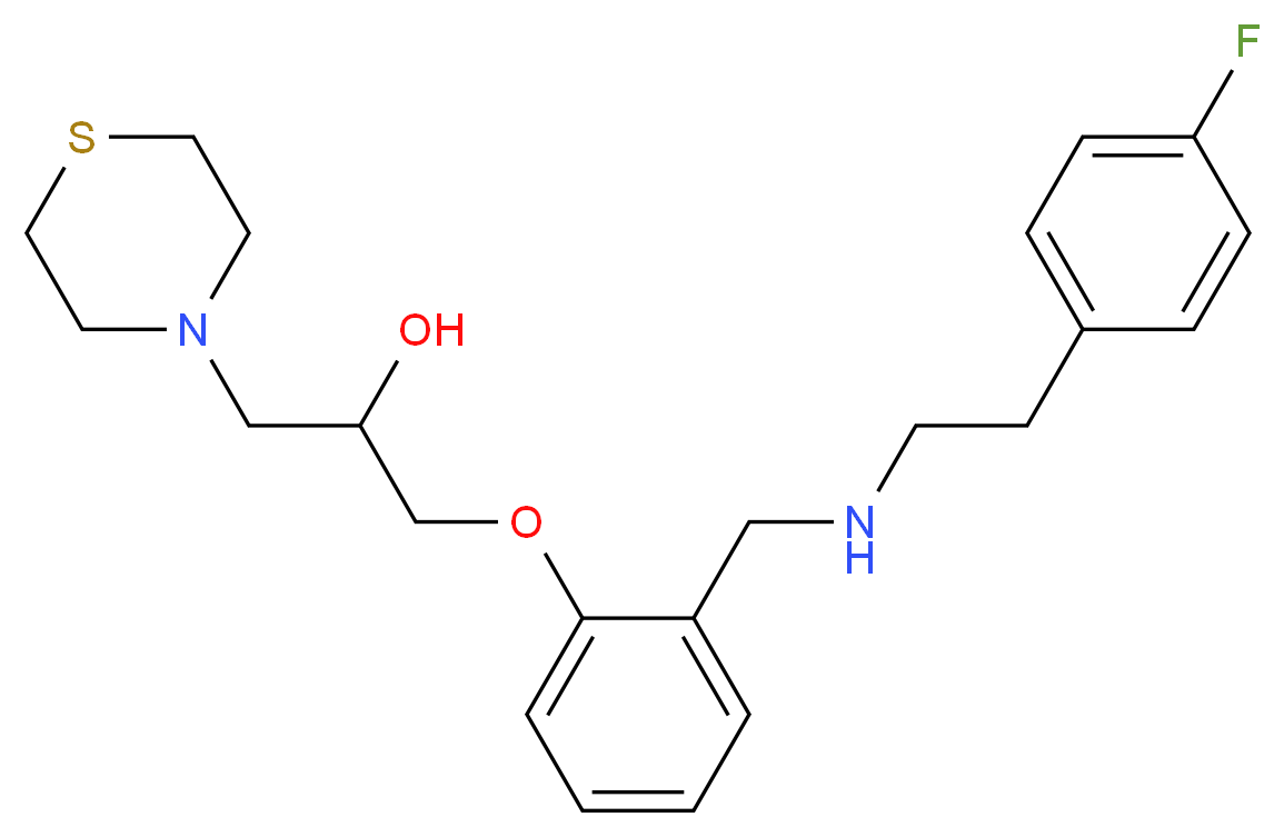 1-[2-({[2-(4-fluorophenyl)ethyl]amino}methyl)phenoxy]-3-(4-thiomorpholinyl)-2-propanol_分子结构_CAS_)