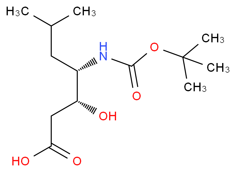 Boc-Sta(3R,4S)-OH_分子结构_CAS_66967-01-9)