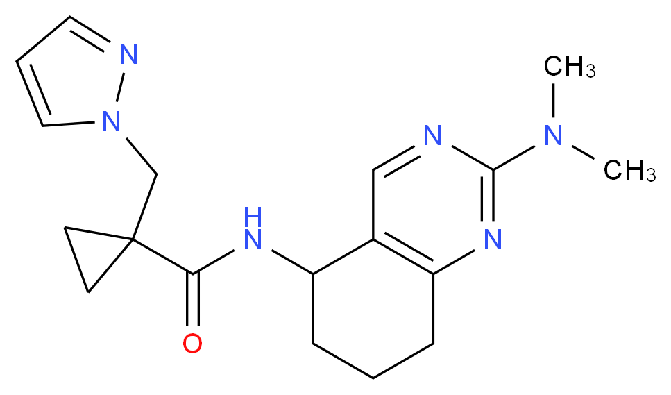 N-[2-(dimethylamino)-5,6,7,8-tetrahydroquinazolin-5-yl]-1-(1H-pyrazol-1-ylmethyl)cyclopropanecarboxamide_分子结构_CAS_)
